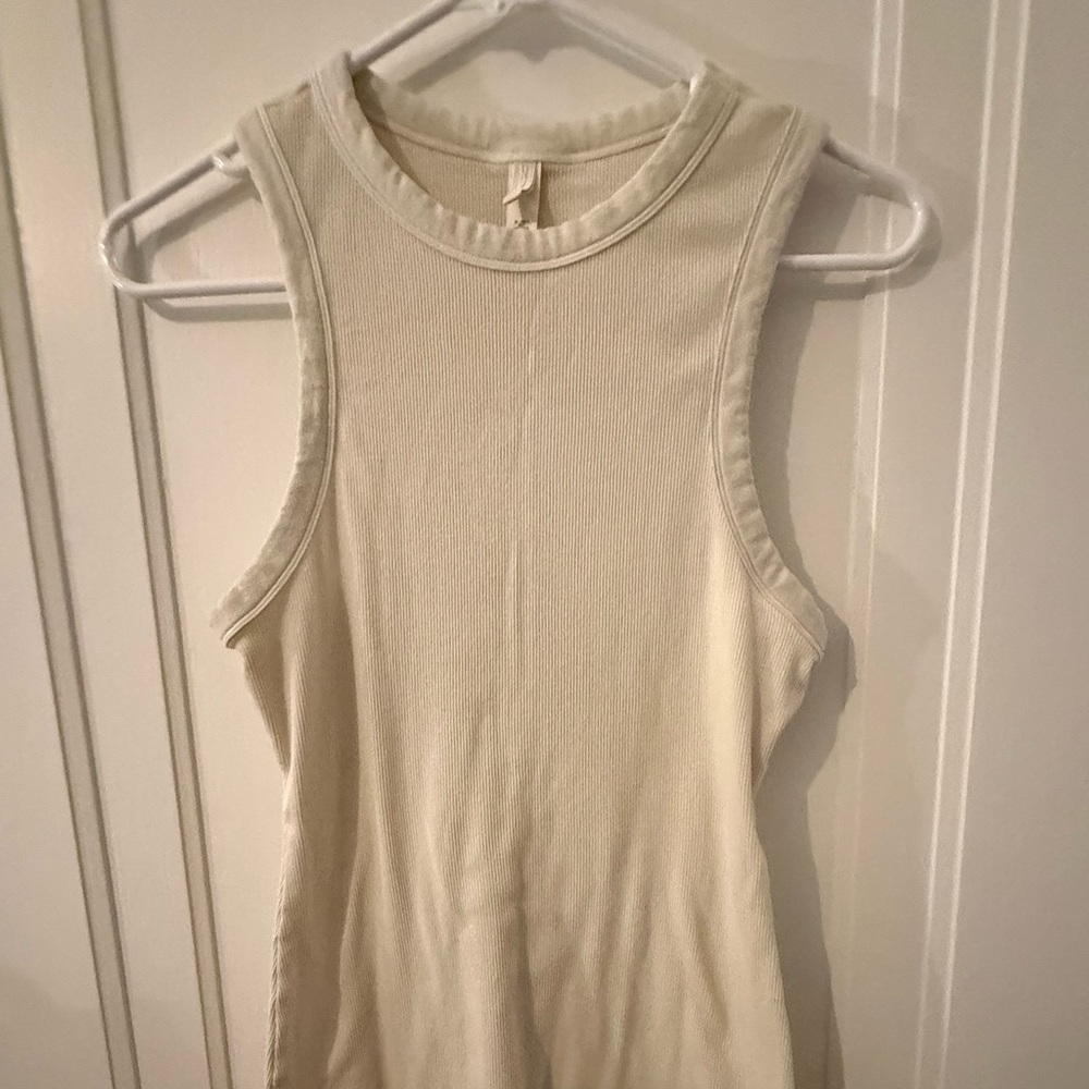 Skims Sleeveless Ribbed Dress - Cream